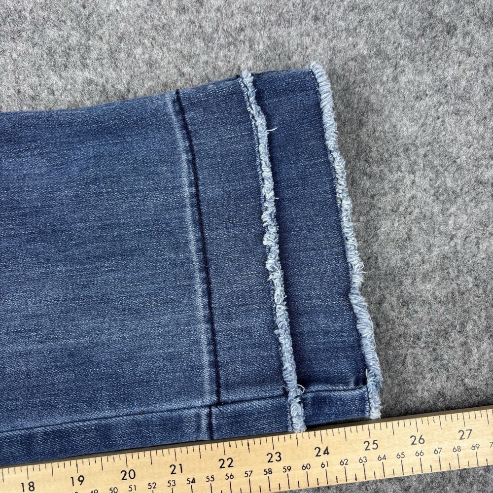 Democracy Absolution Jeans Womens 8 Wide Leg Raw Hem Stretch Denim Blue Casual - Picture 12 of 14